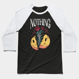 Smiley and Roses - Nothing Baseball T-Shirt